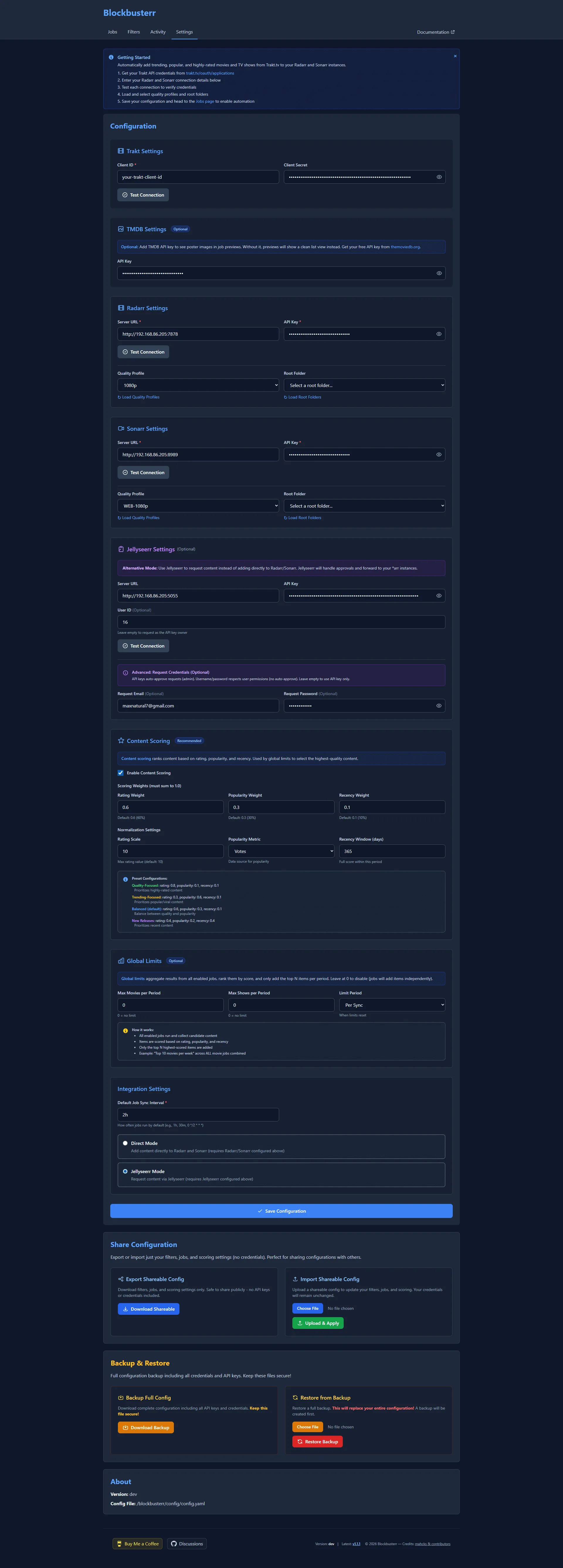 Configuration Interface